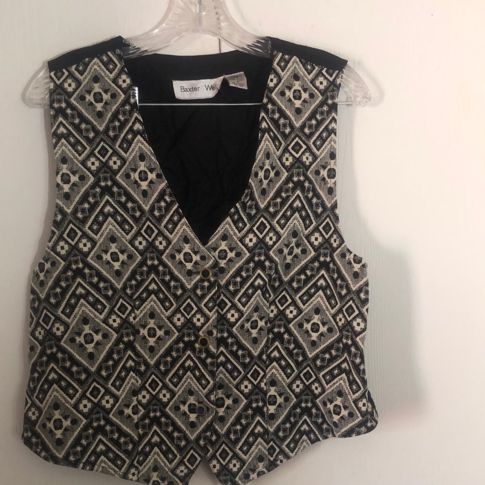 Women's fall Y2k VTG Baxter & wells Patterned vest